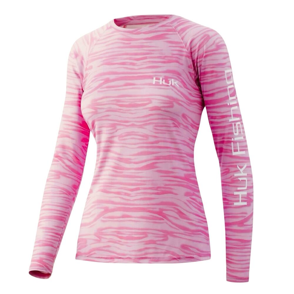 NWOT HUK Pursuit Long Sleeve Performance Shirt White Zebra Women’s Small